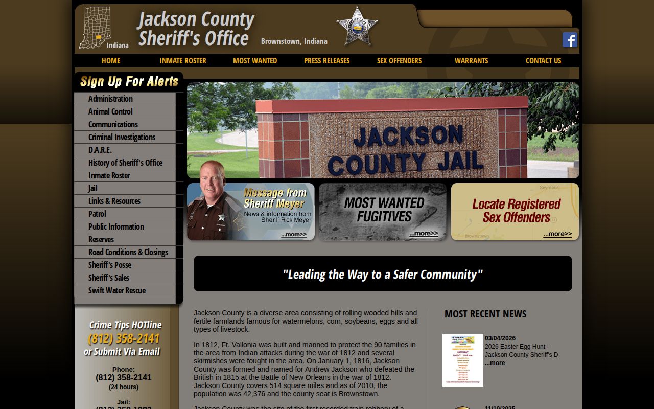 Jackson County official 48 hour jail release page